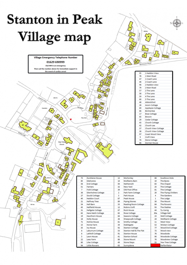 Map of Stanton-in-Peak